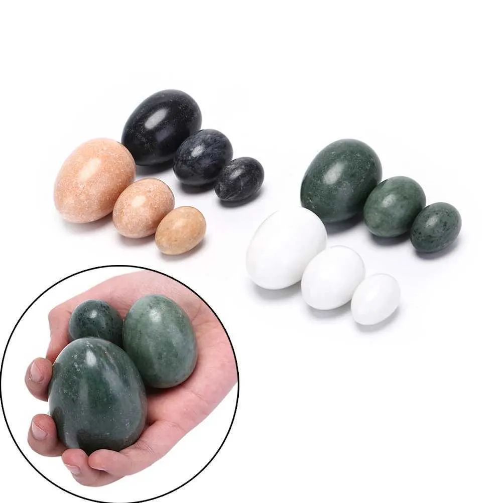 3pcs/set Natural Jade Egg Crystal Sphere For Kegel Exercise Pelvic Floor Muscle Vaginal Exercise Stone Massage Egg