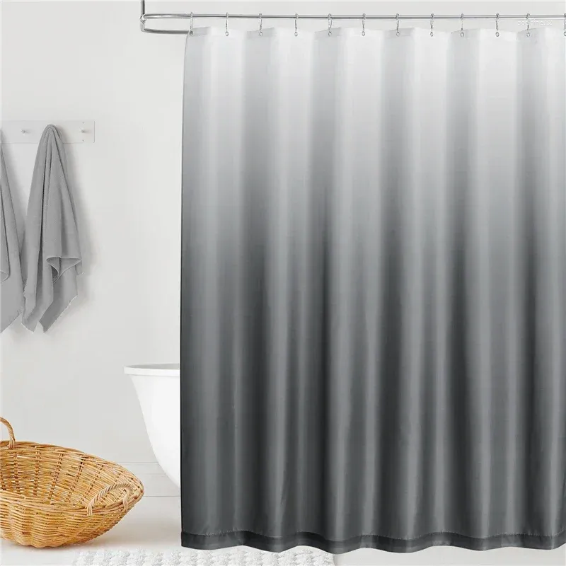 Shower Curtains RYBHOME Single Gradient Bath Curtain For Home Decor Waterproof With Hooks Bathroom