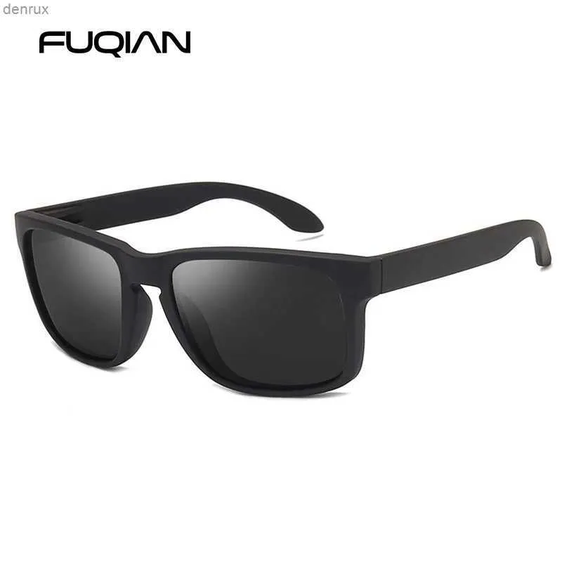 Sonnenbrille Klassische modische polarisierte Sonnenbrille für Herren Retro -Plastik -Sonnenbrillen für Fashion Black Outdoor Sports Schatten UV400L240403
