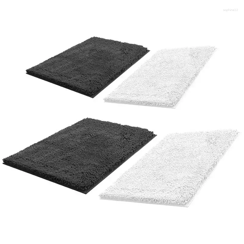 Tapis de salle de bain tapis de salle de bain non glissade Luxury luxe chenille super doux furry lavable anti-douche durable