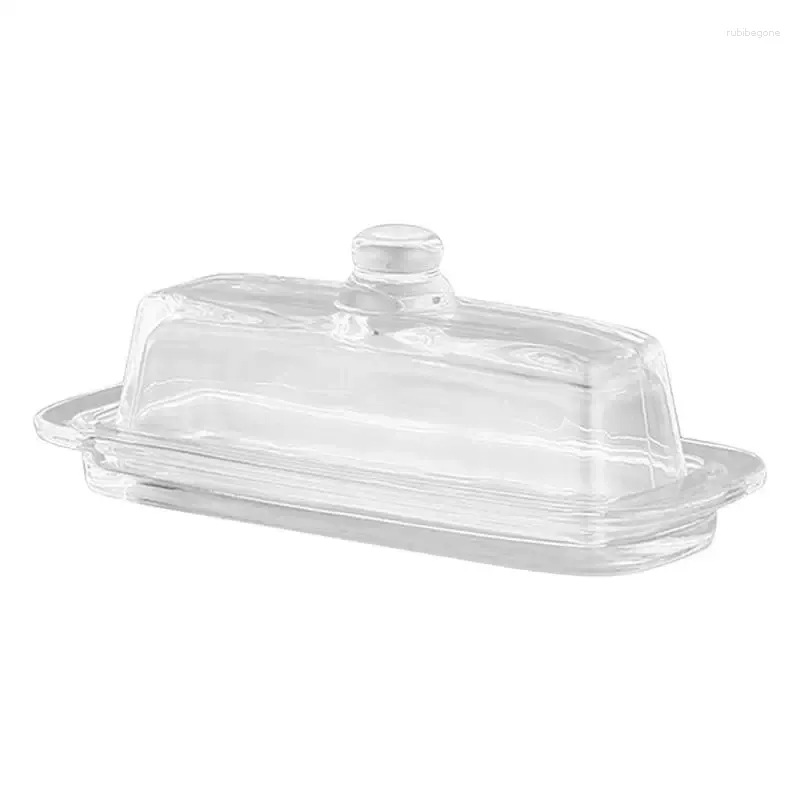 Assiettes Plateau de beurre Plateau de réfrigérateur rectangulaire fromage et récipient avec un couvercle Cuisine Kepper Accessoire