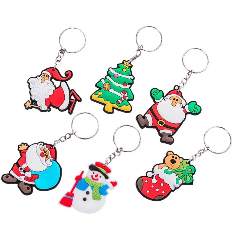 2024 Weihnachten Keychain Charms Santa Claus Weihnachtsbaum Elch Schneemann Schlüsselkette Anhänger Weihnachtsdekoration Geschenkgroßhandel Weihnachten