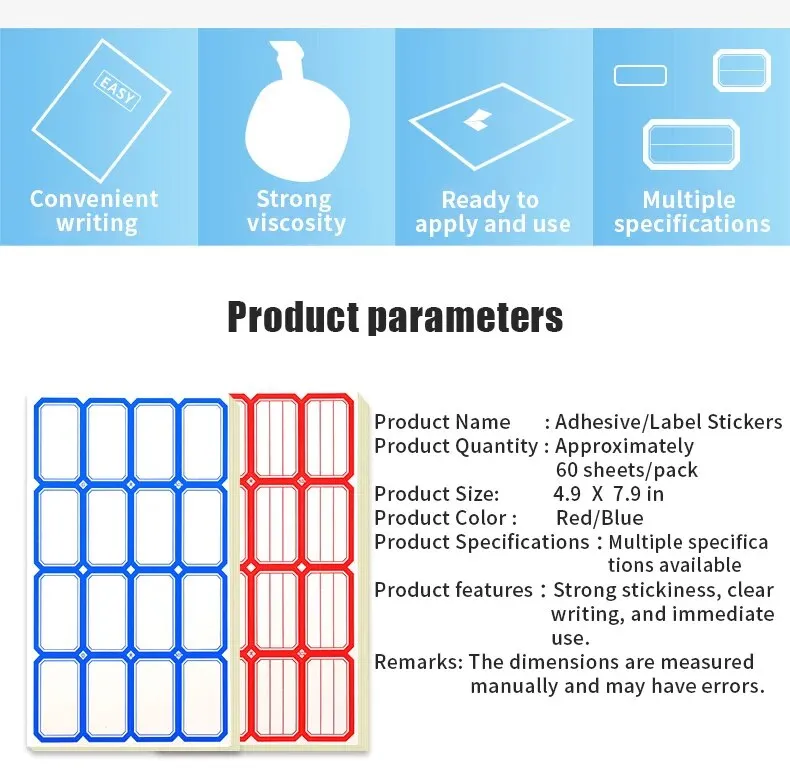 Handwritten Self-Adhesive white labels for Student Names - Set of 50 ...