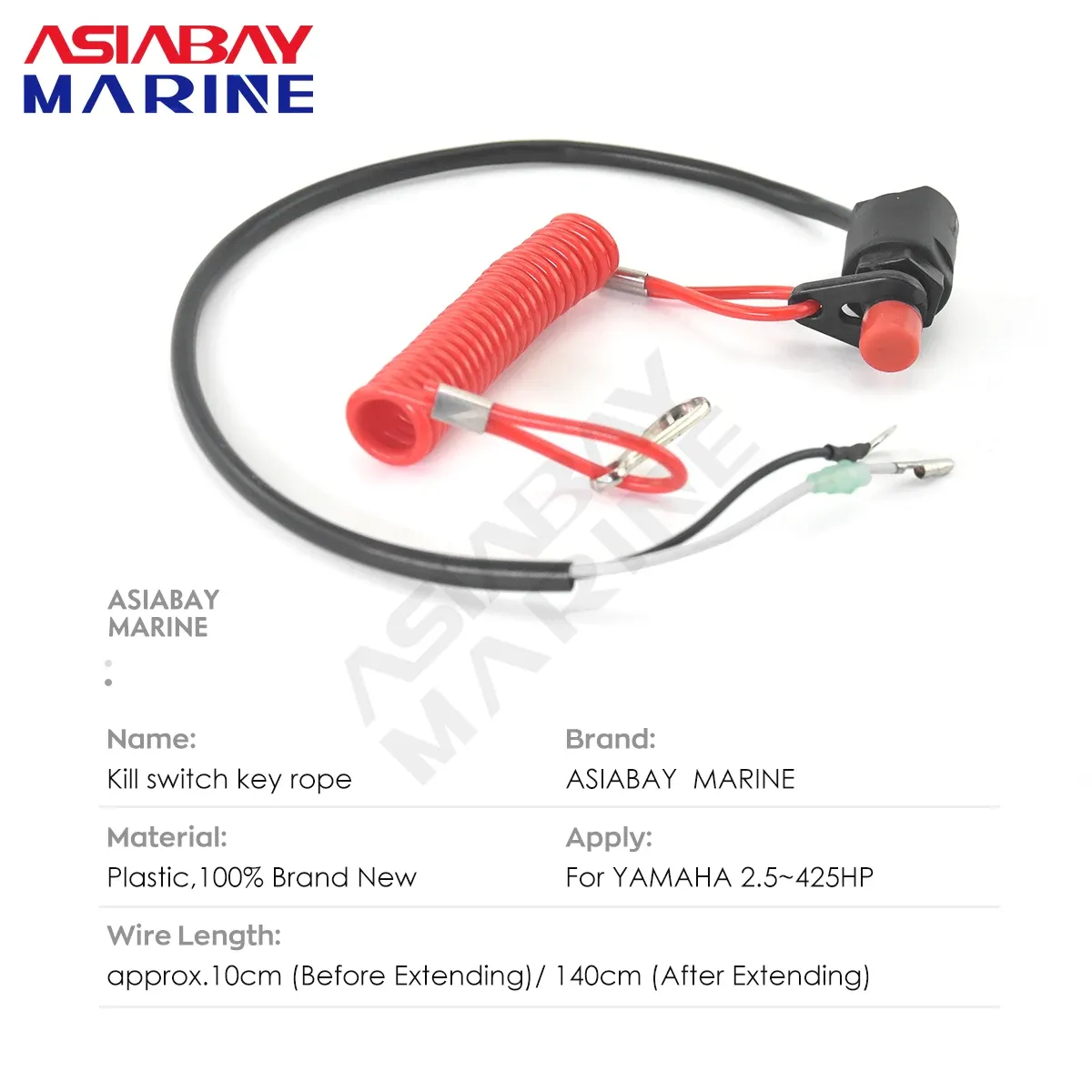 thumbnail image 2 of Universal Boat Outboard Engine Motor Kill Switch With Safety Tether Lanyard 2 of 5