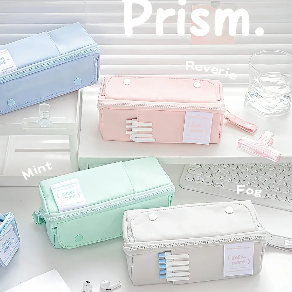 Сумки Prism Pencil Case Suard Sweet Color Большой емкость мягкий больше карманного мешочка для канцелярской школы F7446
