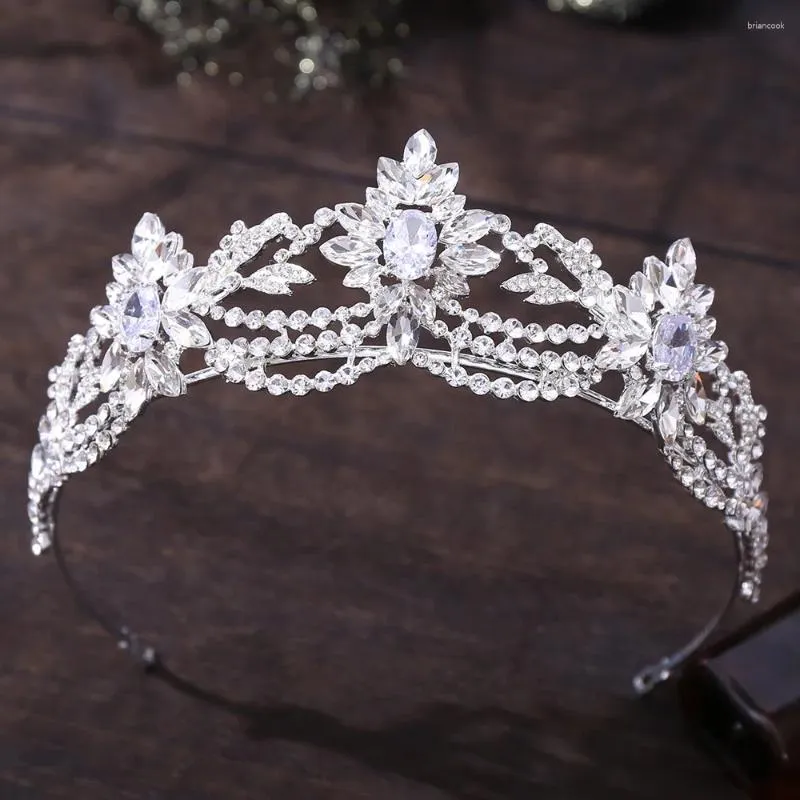 Klipy do włosów luksusowe kryształowe tiary i korony Rhinestone Prom Diodem Crown for Women Bridal Wedding Akcesoria Biżuteria Tiara Prezent