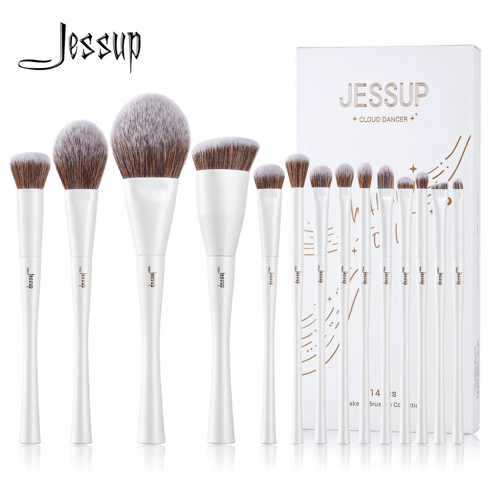 Jessup Makeup Brushes set414pcsメイクアップブラシスプレミウム合成基礎コンシーラーパウダーアイシャドウブレンディングブラシT343 240403
