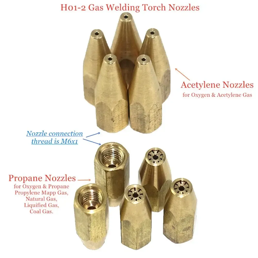 5pcs H01-2 Gaz Gaz Test Morch Nozul Saf Bakır Oksijen Propan Asetilen Likifiye Gaz Meşalesi Uç Lehim Kaynak Meşalesi Aksesuar