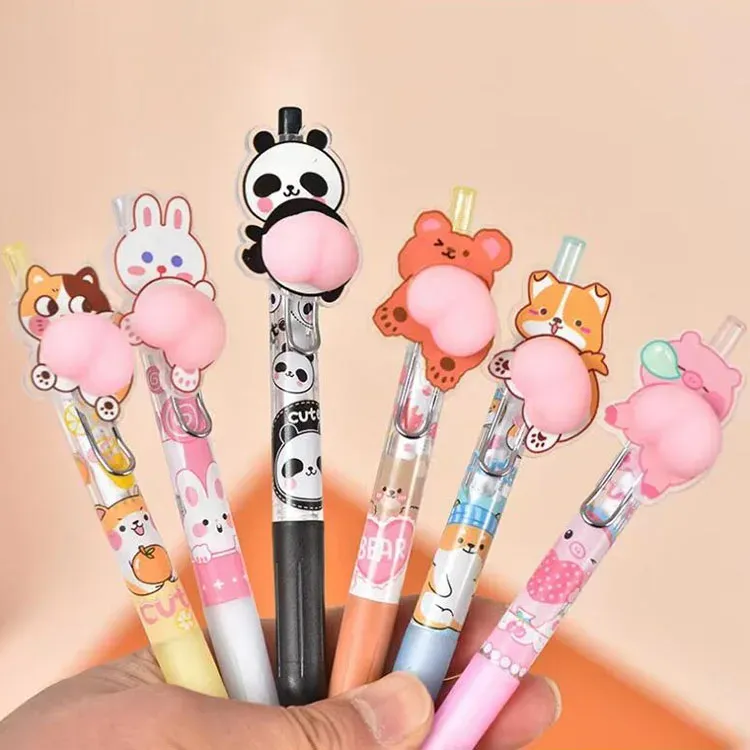 Crayons 54 pcs / lot kawaii animal chien ours porc crayon mécanique mignon 0,5 mm élève automatique stylo pour enfants cadeau scolaire de bureau