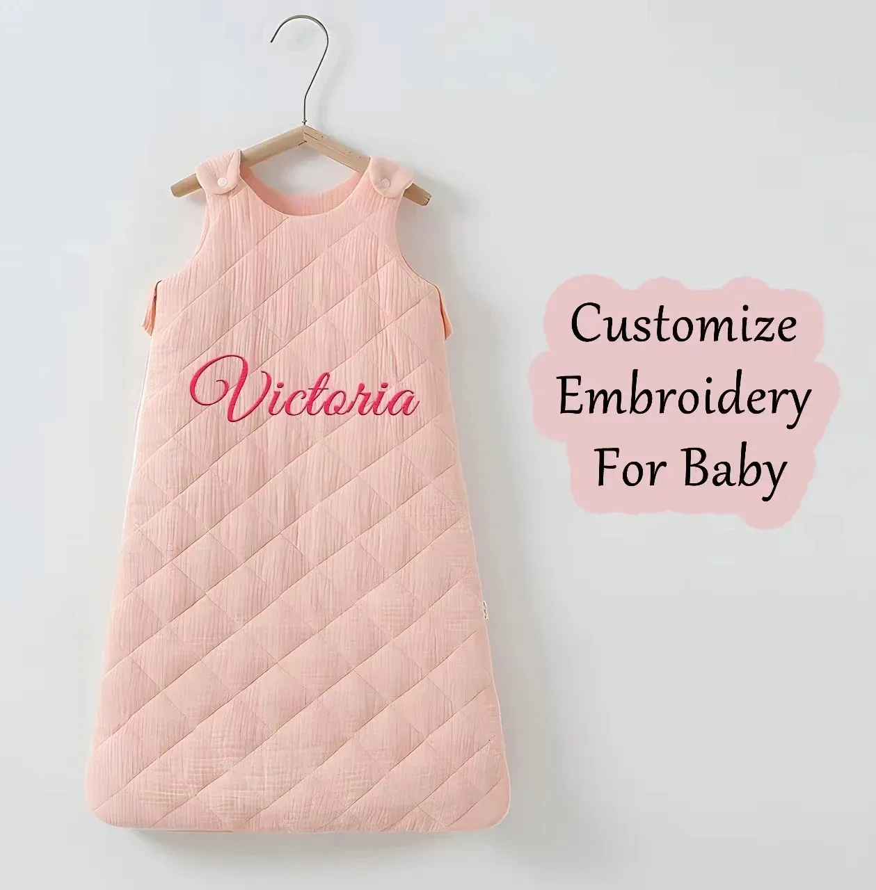 Custom Baby Name Cotton Sleeping Bag Vest Autumn and Winter Thick Pure Cotton Gauze born Sleeping Bag Baby Kick-proof Quilt 240322