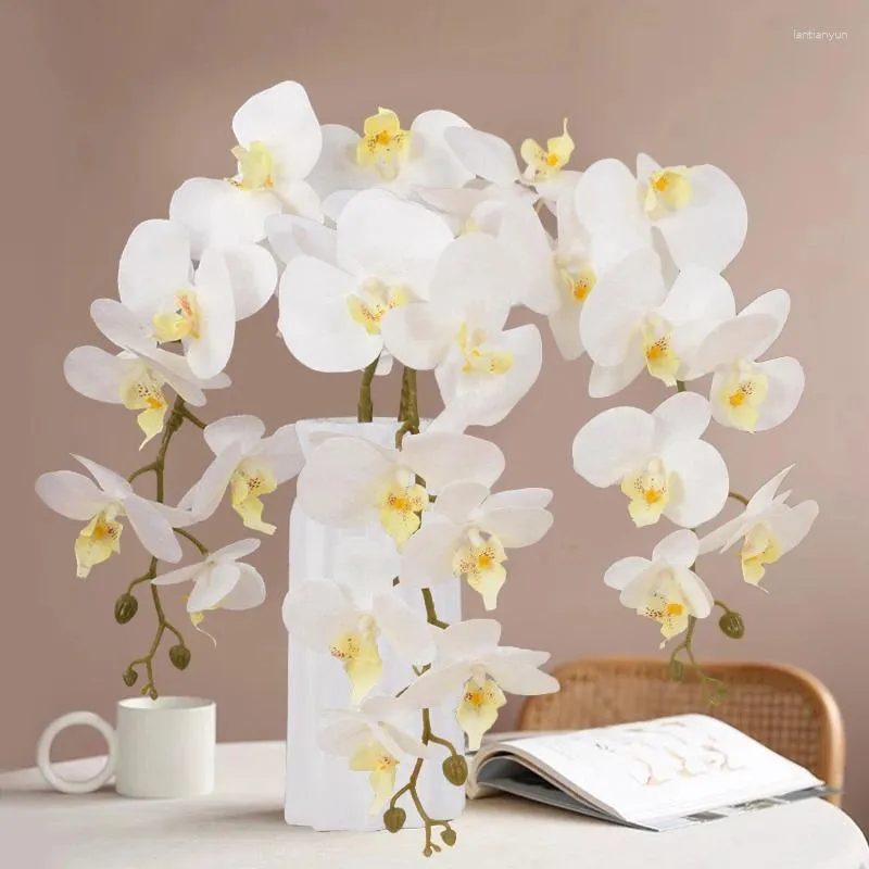 Decorative Flowers 9heads/bunch Valentine's Day Artificial Butterfly Orchid Gifts DIY Living Room Decoration Fake Flower Wedding Simulation