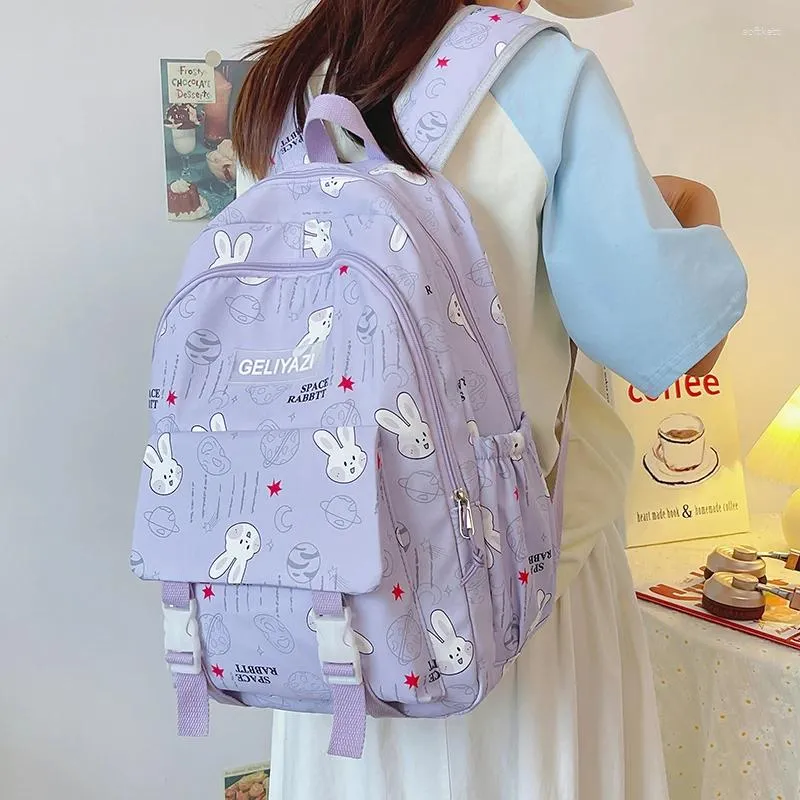 Schultaschen leichte Freizeit-Rucksack Frauen große Kapazität Rucksäcke Mehrschicht-Taschen reisen für Mädchen Soft College Student