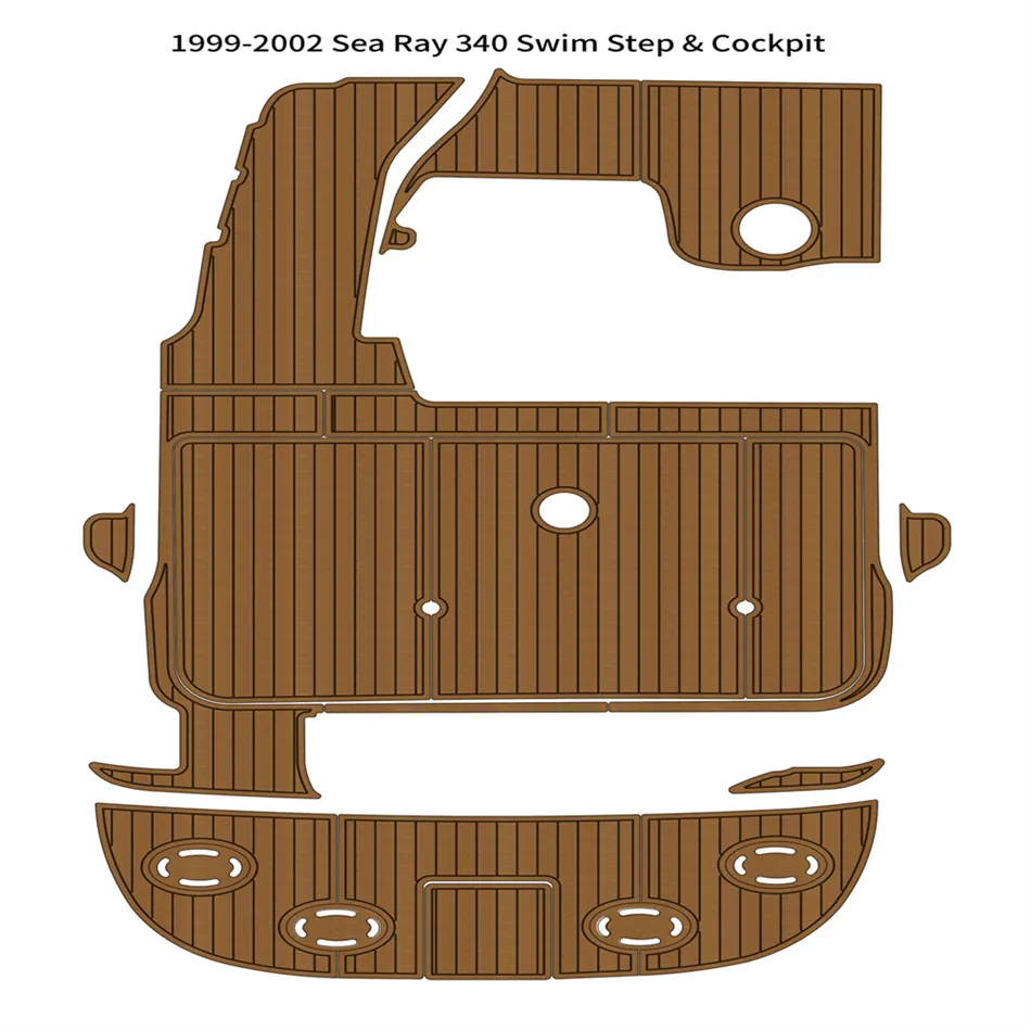 1999-2002 Sea Ray 340 Swim Platform Cockpit Pad Boat Eva Foam Teak Floor Mat Seadek Marinemat GatorStep Style Self Lime