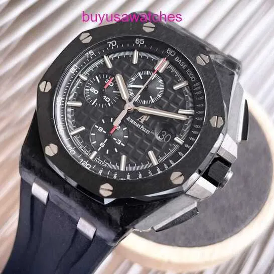 Orologio da polso casual AP Mens Royal Oak Offshore 26400AU AUTOMATICA ACCIAIO MECCANICO ACCIAIO DATA ORGHIO DELLA PASTO PANDA NERO 42 MM