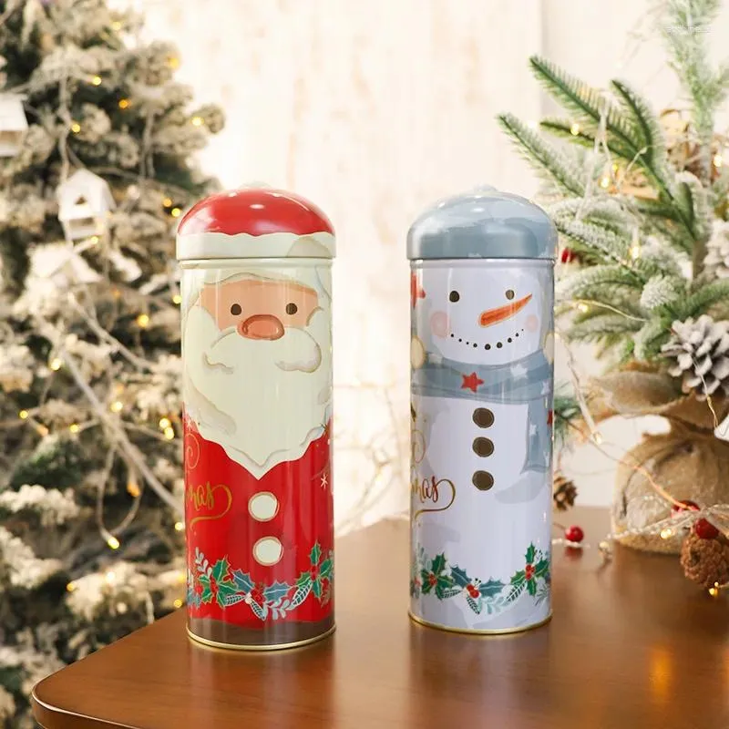 Gift Wrap Christmas Cookie Tins Box Candy Giftlidsboxes Tin Containers Holiday Giving Jar Tinplate Storage Jars Metal Biscuitslarge Round