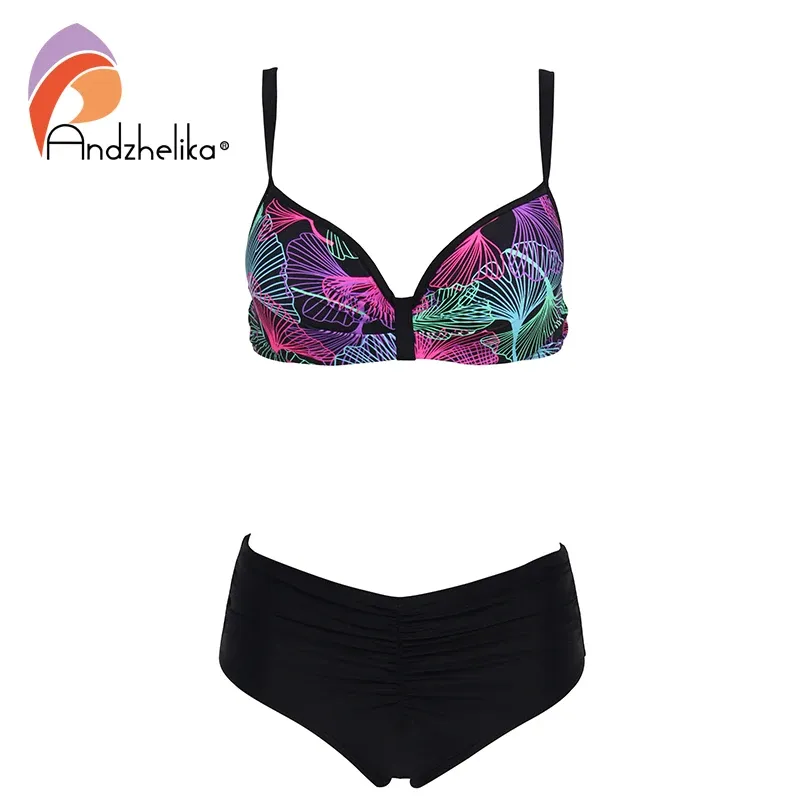 Wear Andzhelika bched High Waited Bikinis Women Mains de maillot de bain Push Up Bikini Set en 2 pièces Swimwear 2023 Bathing Chissing Biquini