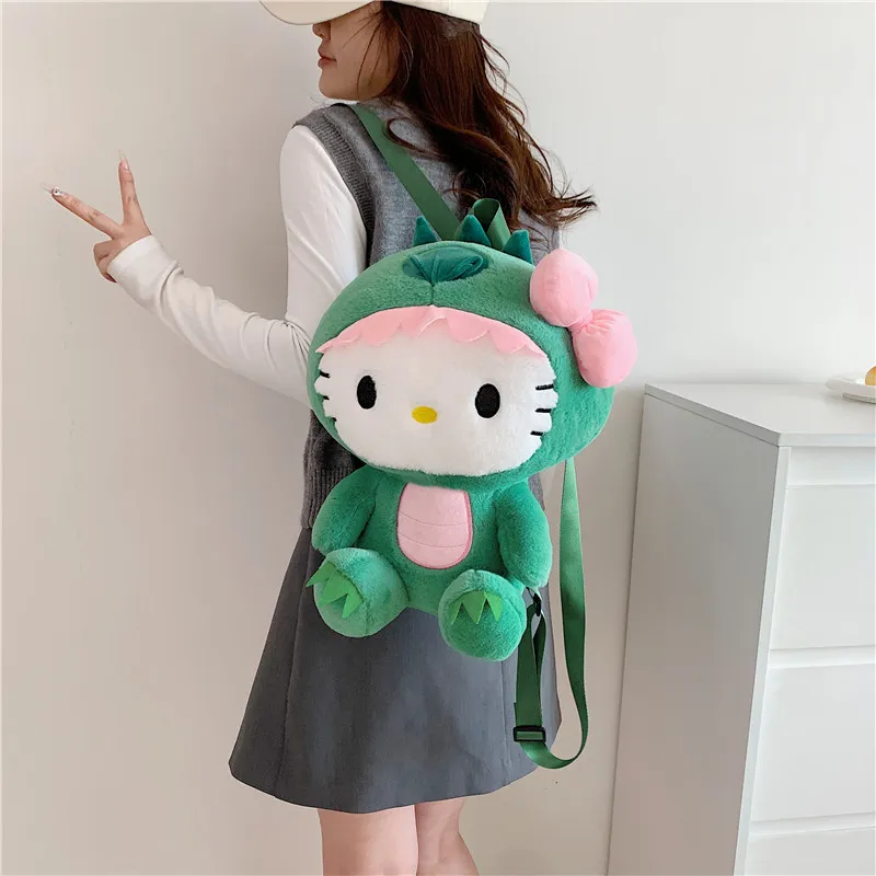 Prezzo all'ingrosso di fabbrica 35 cm Kitty Cat Plushpack Plushpack Dinosaur Animazione Cat periferico Backpack Bample Regalo per bambini