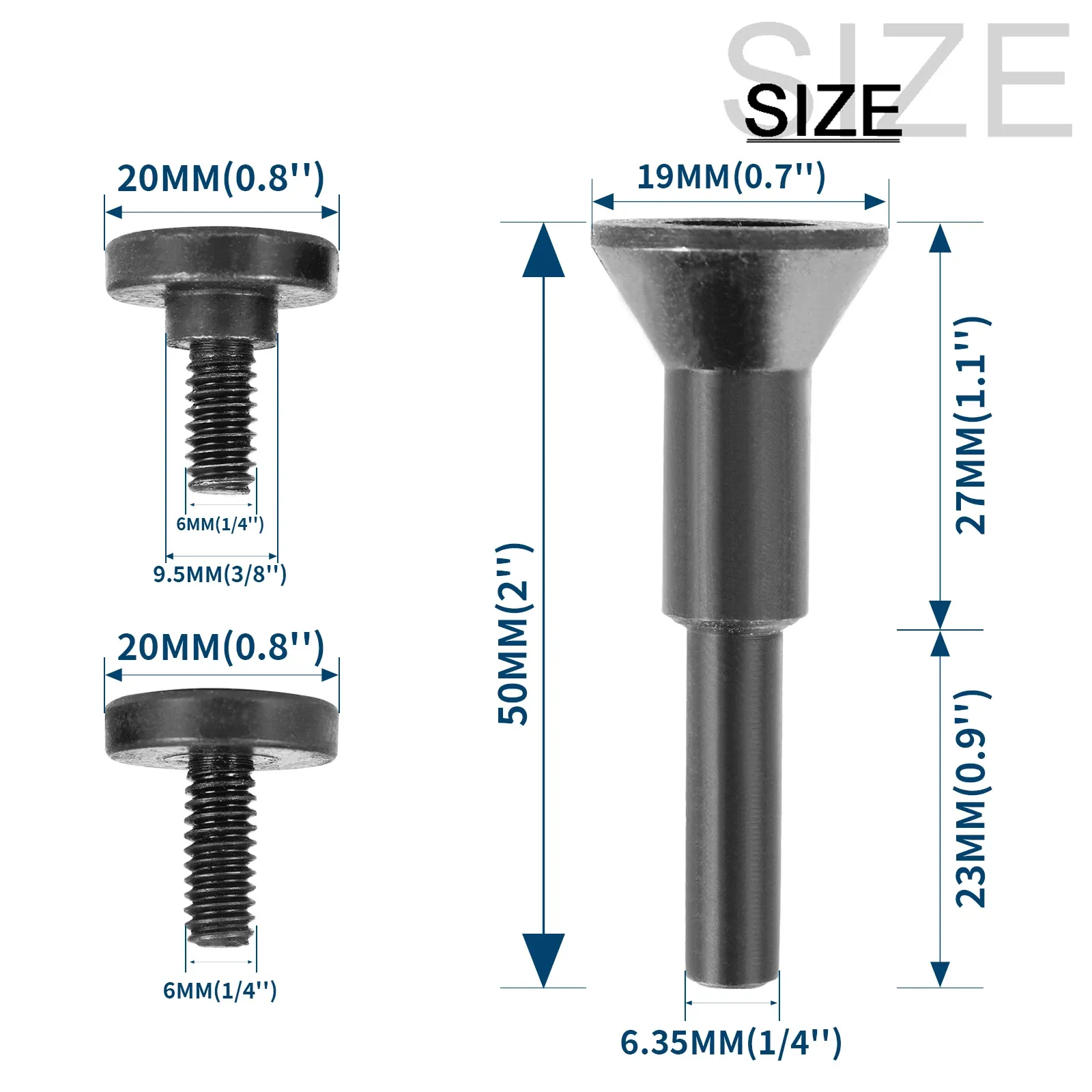 5pcs/set montaj mandrel fit dairesel testere bıçağı kalıp öğütücü bağlama çubuğu adaptörü, matkap döner araçları için 6/10mm vida somunu ile