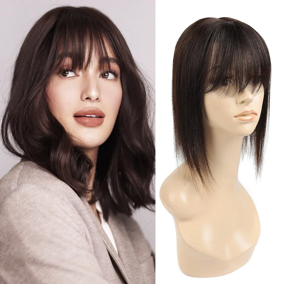 Toppers Bhf Topper Hair Piece avec Bangs Toupee Femmes Cheveux humains 13 * 13 cm TOUPE REMI REMI REMI REMI REMI REMI