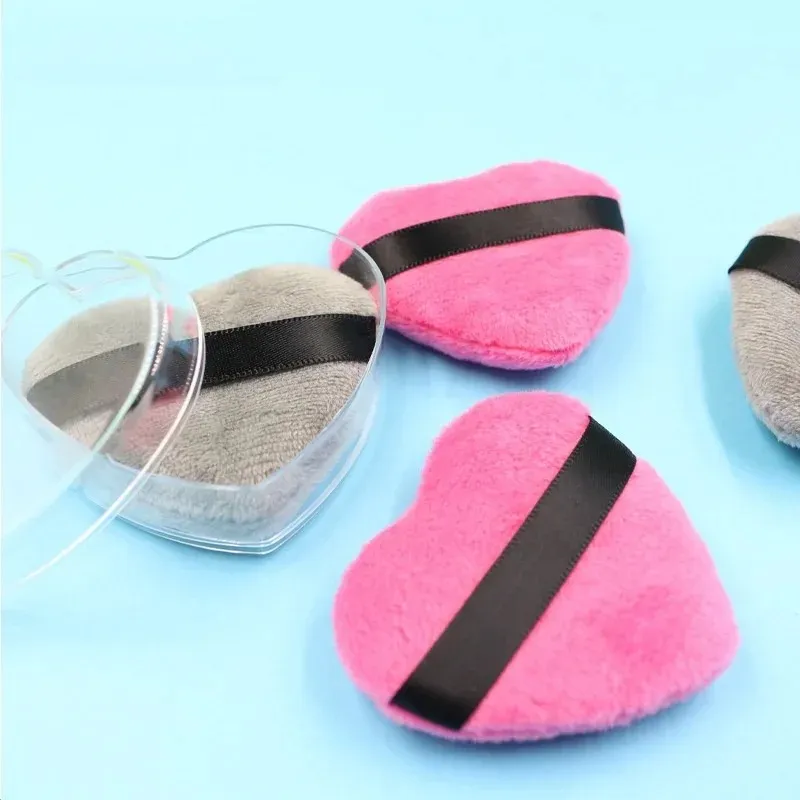 Heart Shape Cosmetic Puff Velvet Powder Puff Long Cotton Fluff Soft Velvet Loose Powder Puff BB Fundation Makeup Puffs