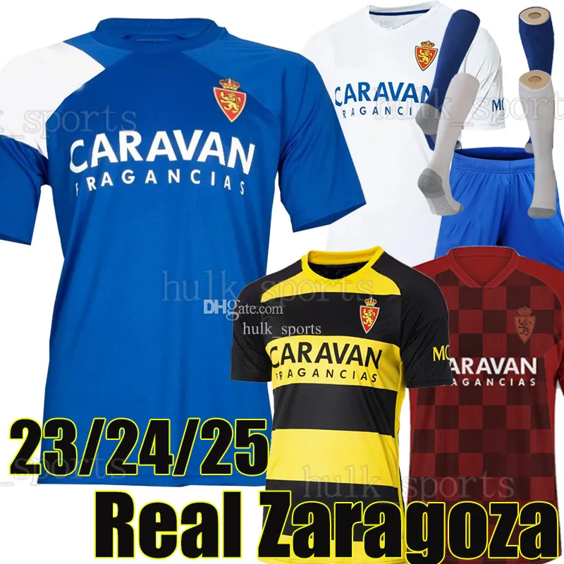 23/24/25 Real Zaragoza Bermejo 3rd Soccer Jerseys 2024 2023 Giuliano Simeone Mollejo Vada Ivan Camisas de futebol LECOEUCHE Maikel M Camiseta de Futbol Men Kits Sol