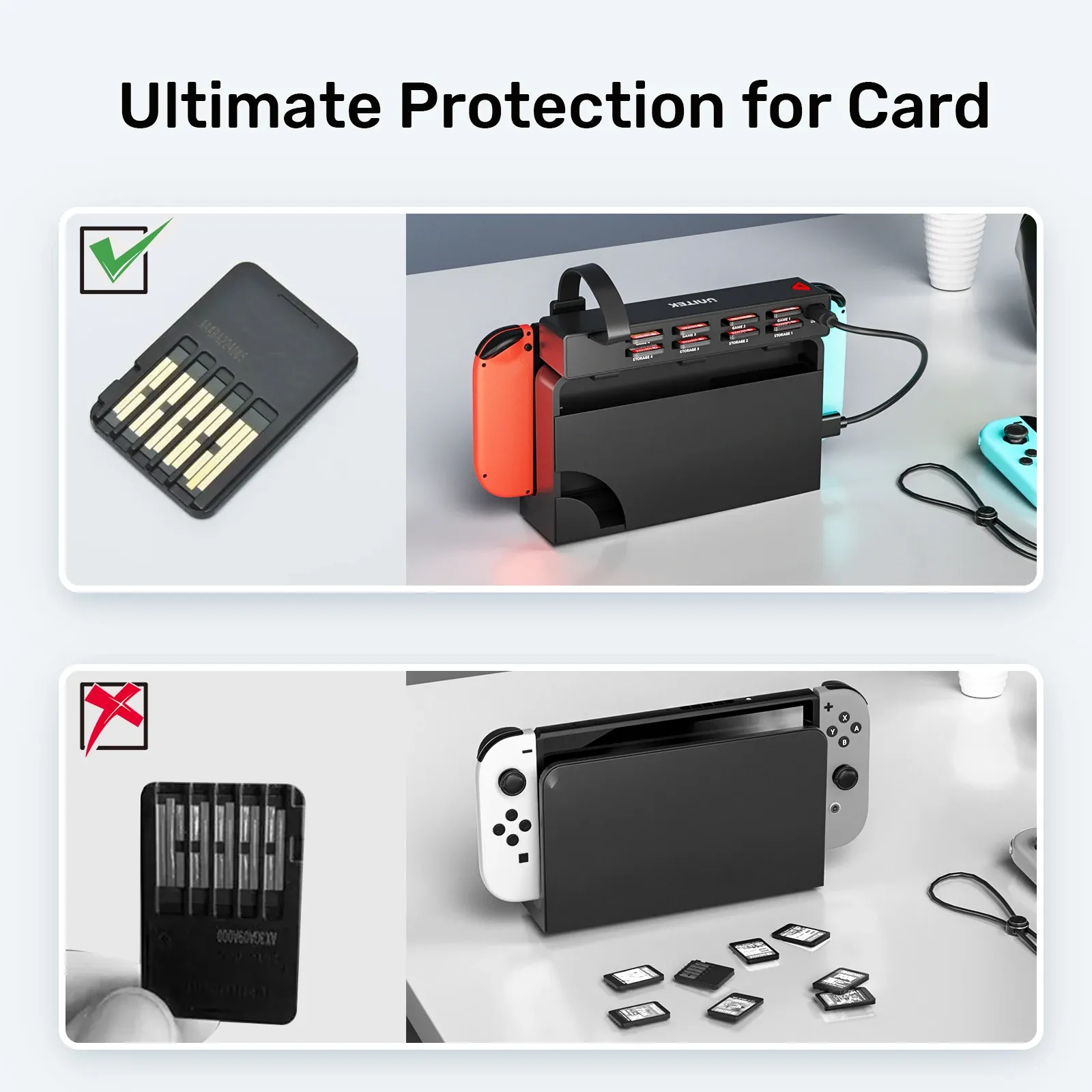 Unitek 8-in-1 Game Card Reader for Nintendo Switch/Switch OLED with  Multiple Card Storage Holder Accessories