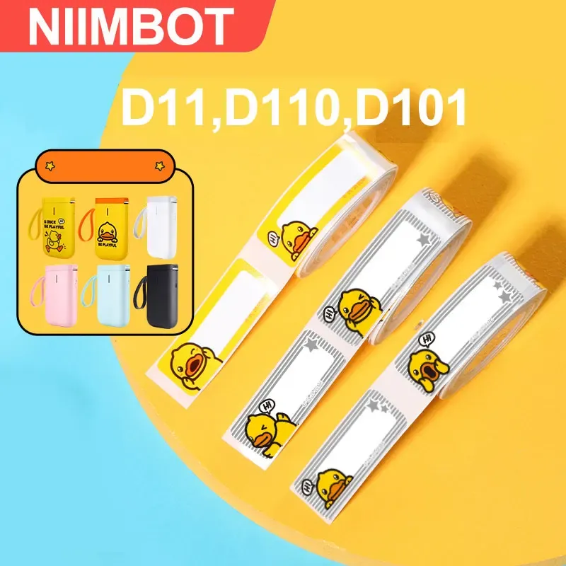 Бумага Niimbot D11 D110 D101 Печатная метка лента B.duck серия водонепроницаемой антиоил -резистентной