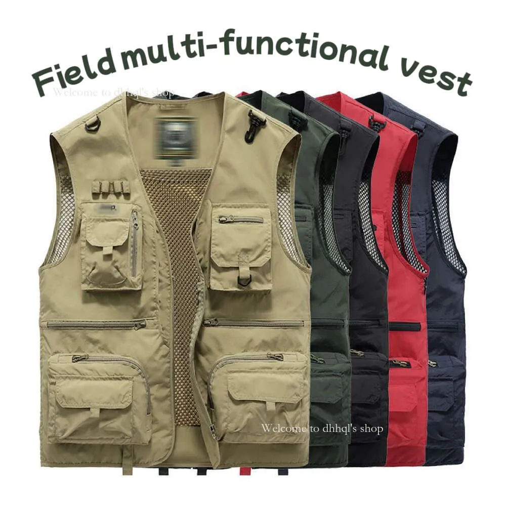 24 modedesigner Mens Vests Outdoors Function Relaxation Fishing Operting Vest Waistcoat Male Unisex Par Woman Mans Jacket ärmlös Jee Psummer Spring