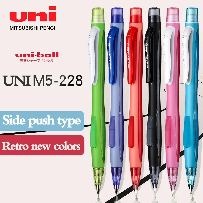 Pencils 6 Pcs UNI Mecanical Pencil M5228 Colored Pencil Activity Students Writing Is Not Easy To Break 0.5mm Drawing Sketch Stationery