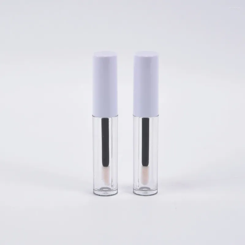 Storage Bottles Empty 1ml Clear Trying Sample Lip Gloss Tube With White Cap Eyeliner Cosmetic Container Bottle 50pc