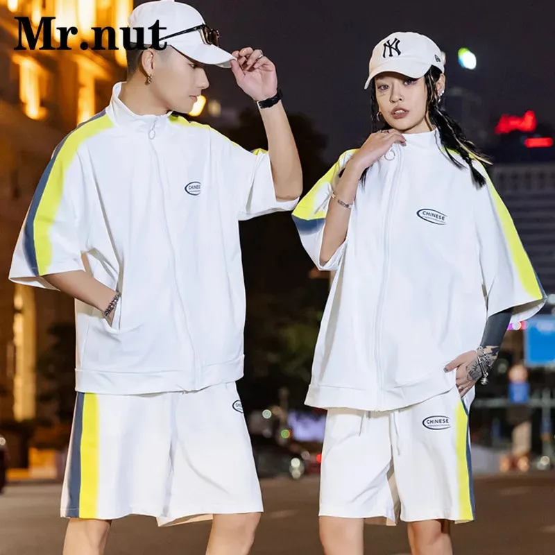 MRNUT couple Sport tenue Men Summer Tracksuit 2 pièces Set Trendy Short Shorts Sportswear Unisexe Loose Workout Vêtements 240315