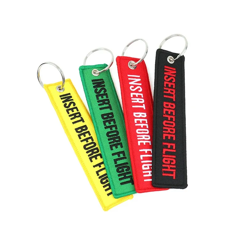 Red Embroidered Car Keychain Jewelry: Stylish Llaver Keyring