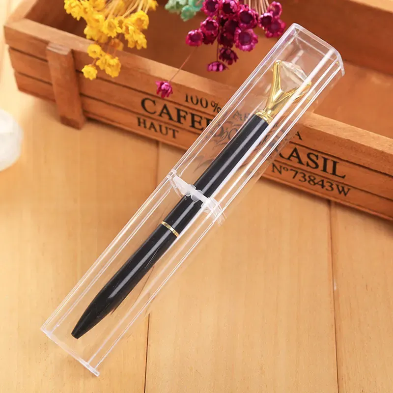 CASOS 30PCS Business Pen Casos Office Presente Caso de lápis Linda caixa de caneta de plástico transparente Supplies de papelaria escolar simples