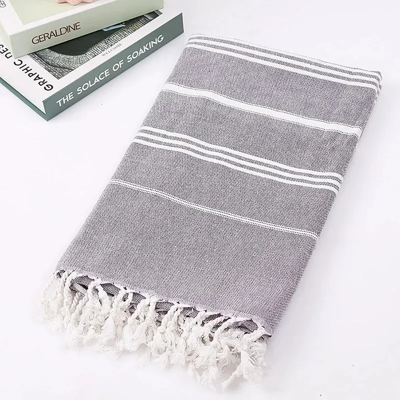 2024 Cotton Turkish Beach Towel for Swimming Spa Shower Lightweight Portable Super Absorbent 100x180cm Cotton beach towel Cotton beach towel