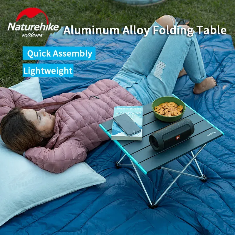 Meble naturehike składanie stolik kempingowy 0,95 kg lekki przenośny aluminiowy wsparcie ze stopu na zewnątrz stoliki piknikowe grillowe podróże kempingowe