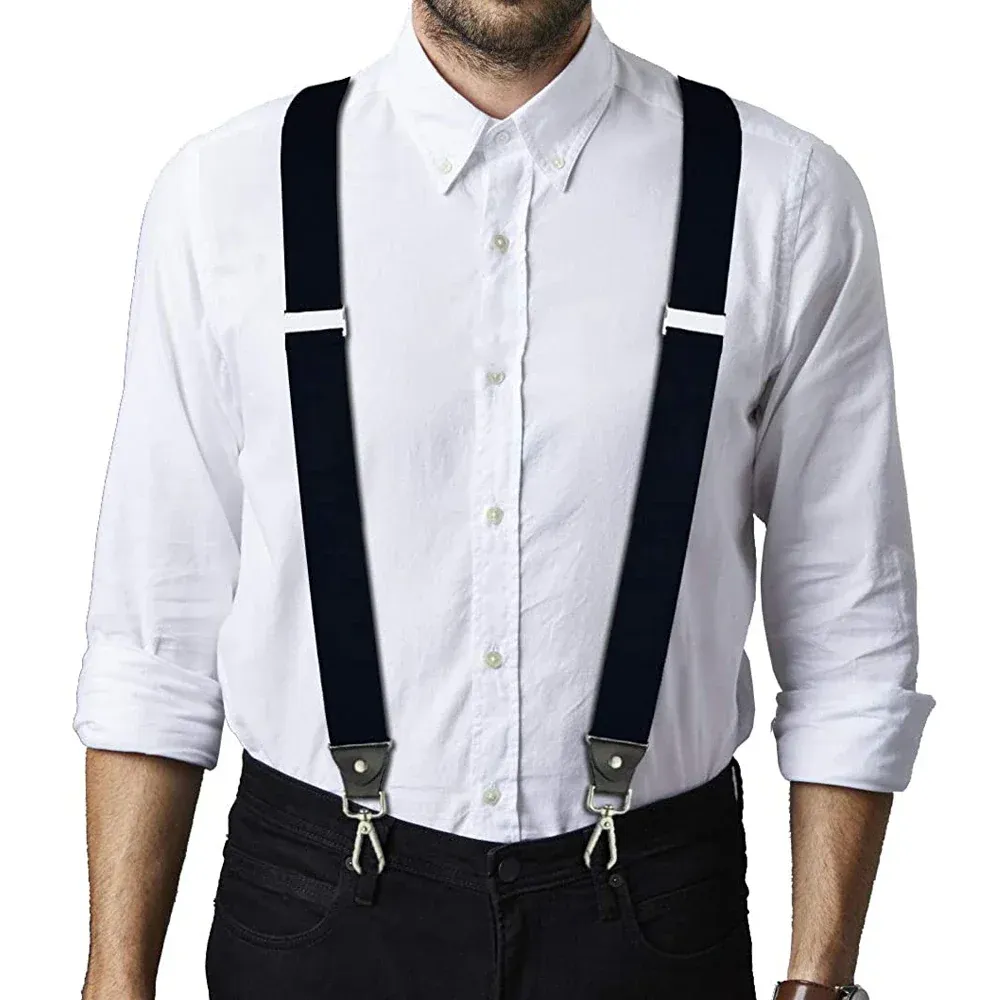 BRETELLE ELASTICHE LARGHE MADE IN ITALY UNISEX REGOLABILI UOMO BRETELLA