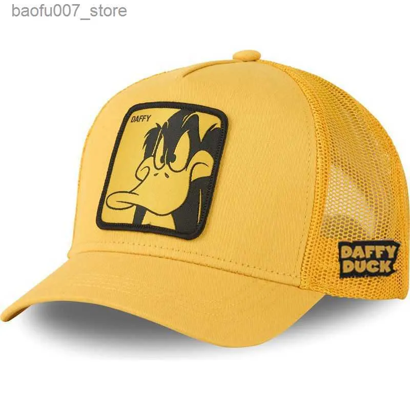 Ball Caps Nouvelle marque Anime Bunny Looney Taz Duck Snapback Cap Cotton Baseball Cap Men Femmes Hip Hop Dada Mesh Hat Trucker Dropshippingq240403
