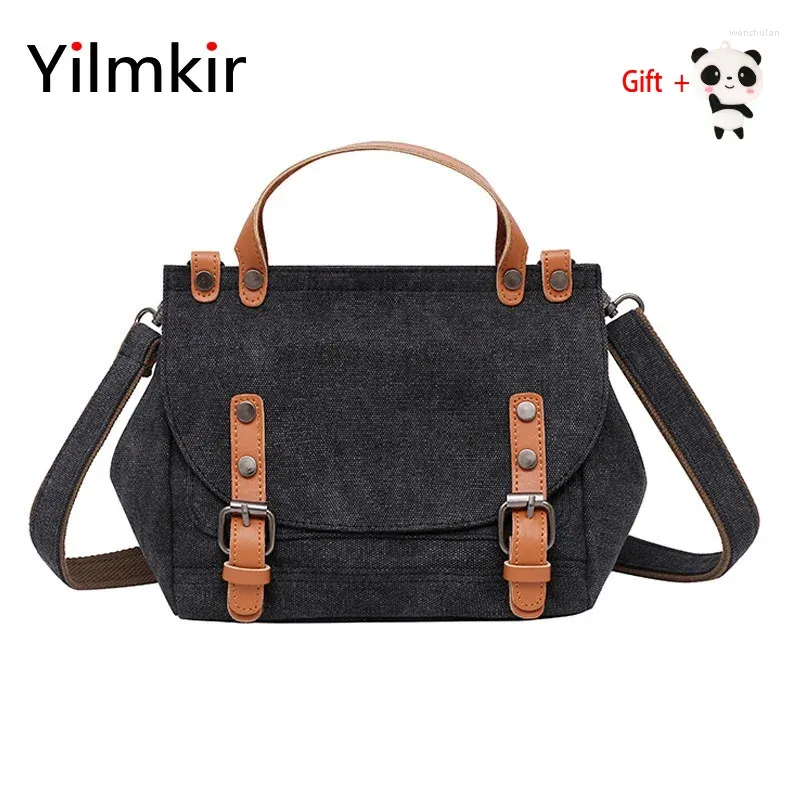 Shoulder Bags Women Messenger Canvas Bag Large Capacity Fashion Handbag Multifunctional Leisure Simple Ladies Vintage Package