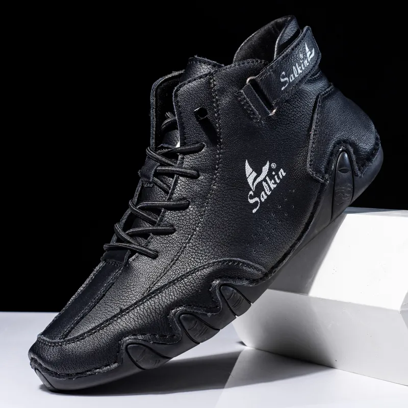 Ankle Solid Color Casual Design Men Boots Sneakers Man