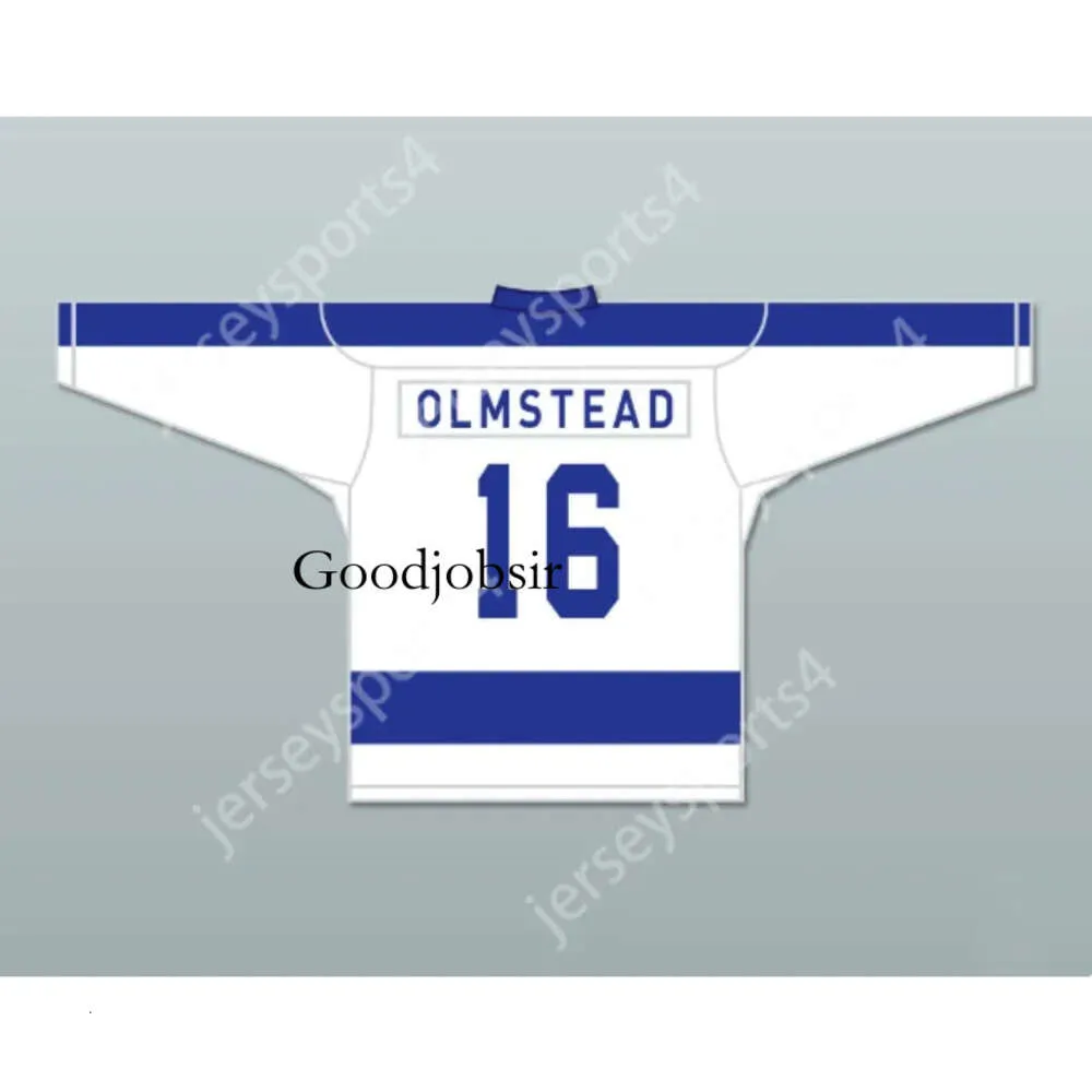 БЕЛАЯ ХОККЕЙНАЯ ФУТБОЛКА Gdsir Custom OLMSTEAD 16 TORONTO BAY LEAVES НОВАЯ Top Ed S-M-L-XL-XXL-3XL-4XL-5XL-6XL