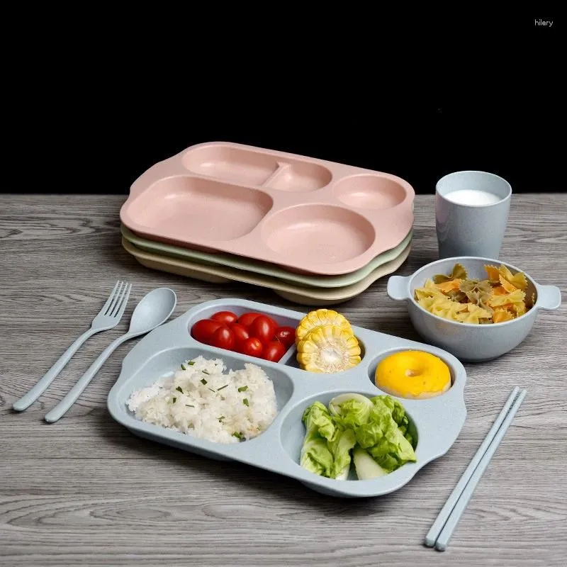 Kommen plastic student dinerbord verdikte kantine compartiment lade anti-fall multigrid rijst pan thuis rechthoekige keukengereedschap