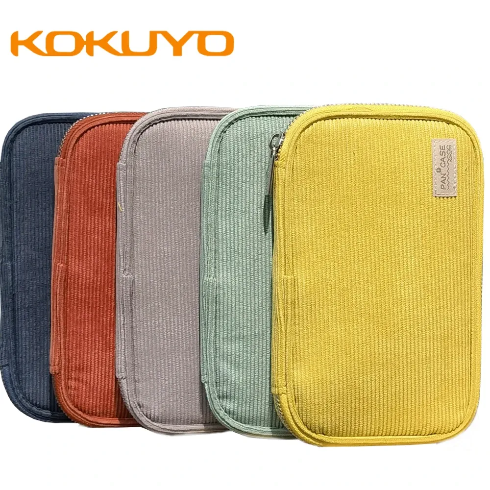 Casos Estudiante de lápiz de kokuyo japonés con caja de lápices de gran capacidad Vintage Papelery Bag Cosmetic Bag Suministros escolares