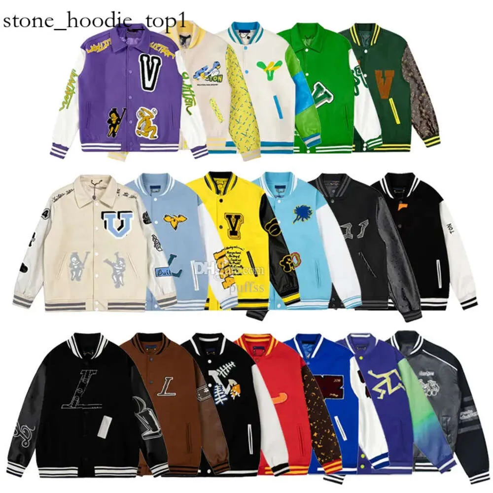 Louies Vuttion Mens Jacket designer Baseball Jacket luxury Vintage Jacket Letter Embroidery louies women Causal Loose Coats Graffitir vuttion jacket 2180