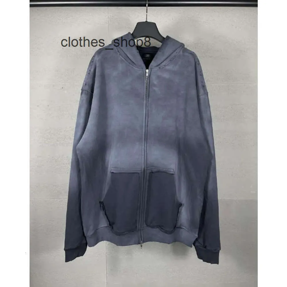 Versión de Balencigss París Men Sweaters High Séteres Sweater Flower Colidas con capucha bequeas B Long Family Adhesivo Adhesivo Impresión de letra de papel casual u 3mth