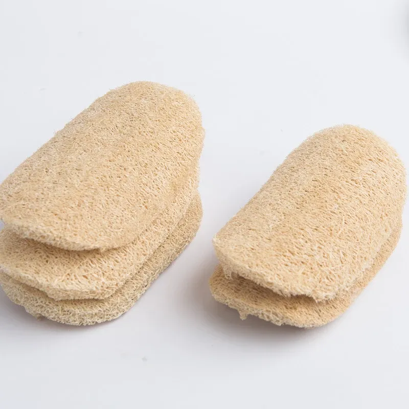 5st Natural Luffa Sponge Loofah Dish Washing tygskrubbplattor Diskkruka Lätt att rengöra antibakteriella kökrengöringsborstar