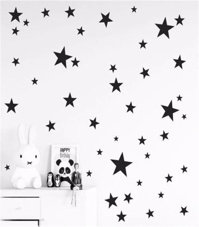 39 pz Cartoon Stellato Adesivi Murali Per Camere Dei Bambini Home Decor Piccole Stelle Decalcomanie Della Parete Baby Nursery FAI DA TE Arte Del Vinile Murale2567845