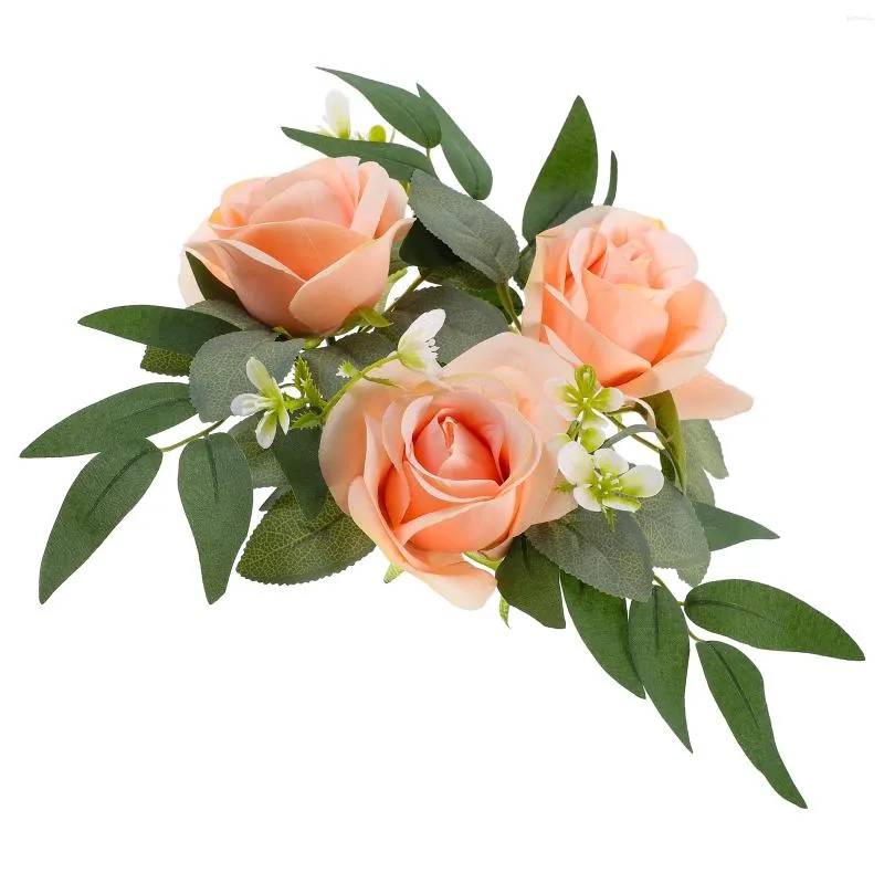 Dekorative Blumen Tabletop Weihnachtsdekoration Simulierter Blumenhalter Kranz Girlande Blattringe Künstliche Mini -Kränze