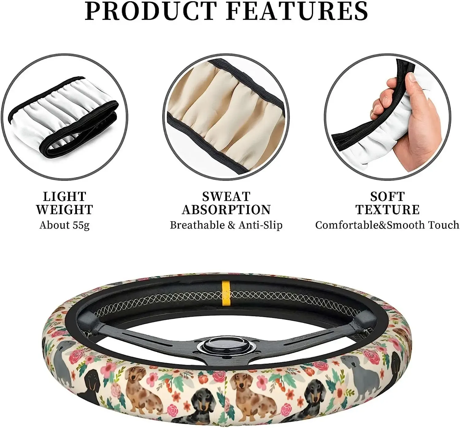 Dachshund steering wheel cover discount