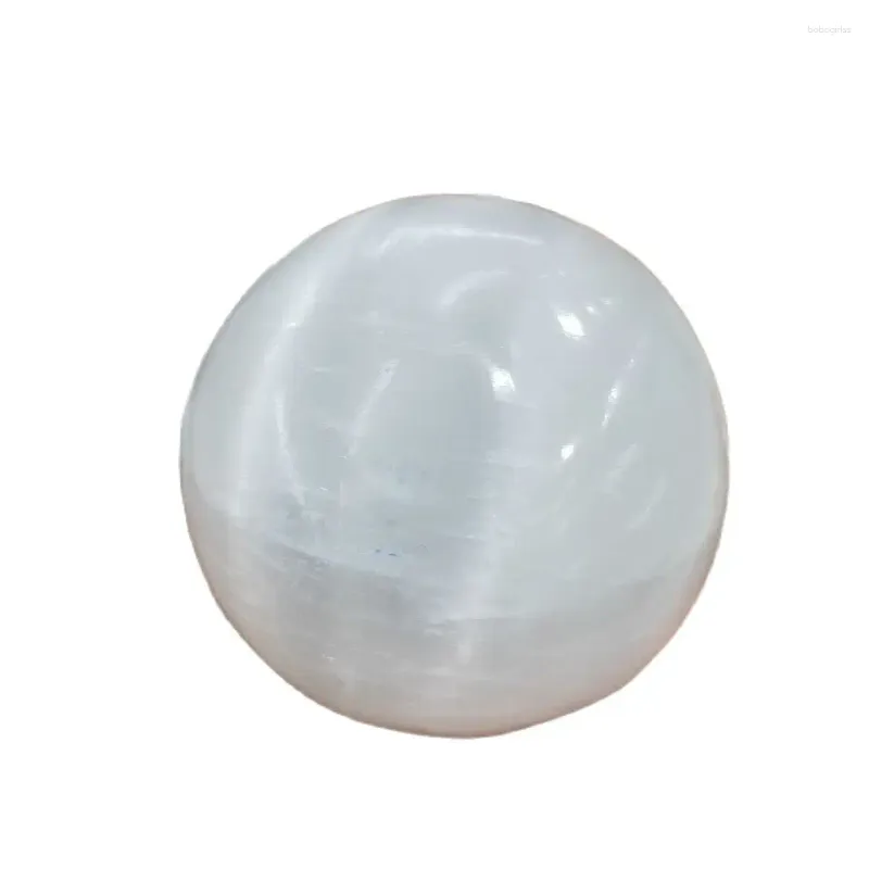 装飾的な置物ナチュラルホワイトセレナイトオパールポリッシュクリスタル球状石の宝石治癒元の石膏マッサージャー