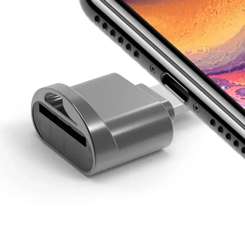 2024 portátil USB 3.1 Tipo C Leitor de cartão USB-C TF Micro SD OTG Adaptador Tipo-C Leitor de cartão de memória para Samsung MacBook Huawei Letv